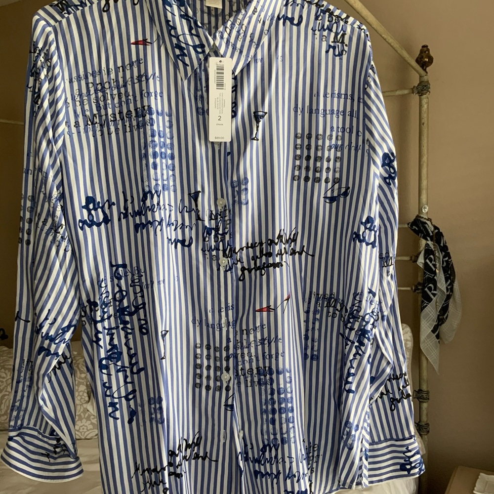 New with tags Chico’s blouse Martini Glasses
